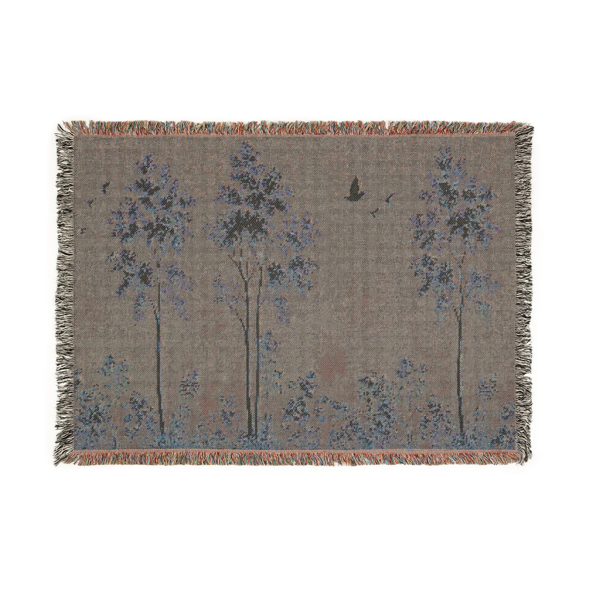 Forestline Woven Blanket | Scenic Tree Tapestry Throw