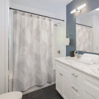 Feather Pattern Shower Curtain | Soft Neutral Bathroom Decor