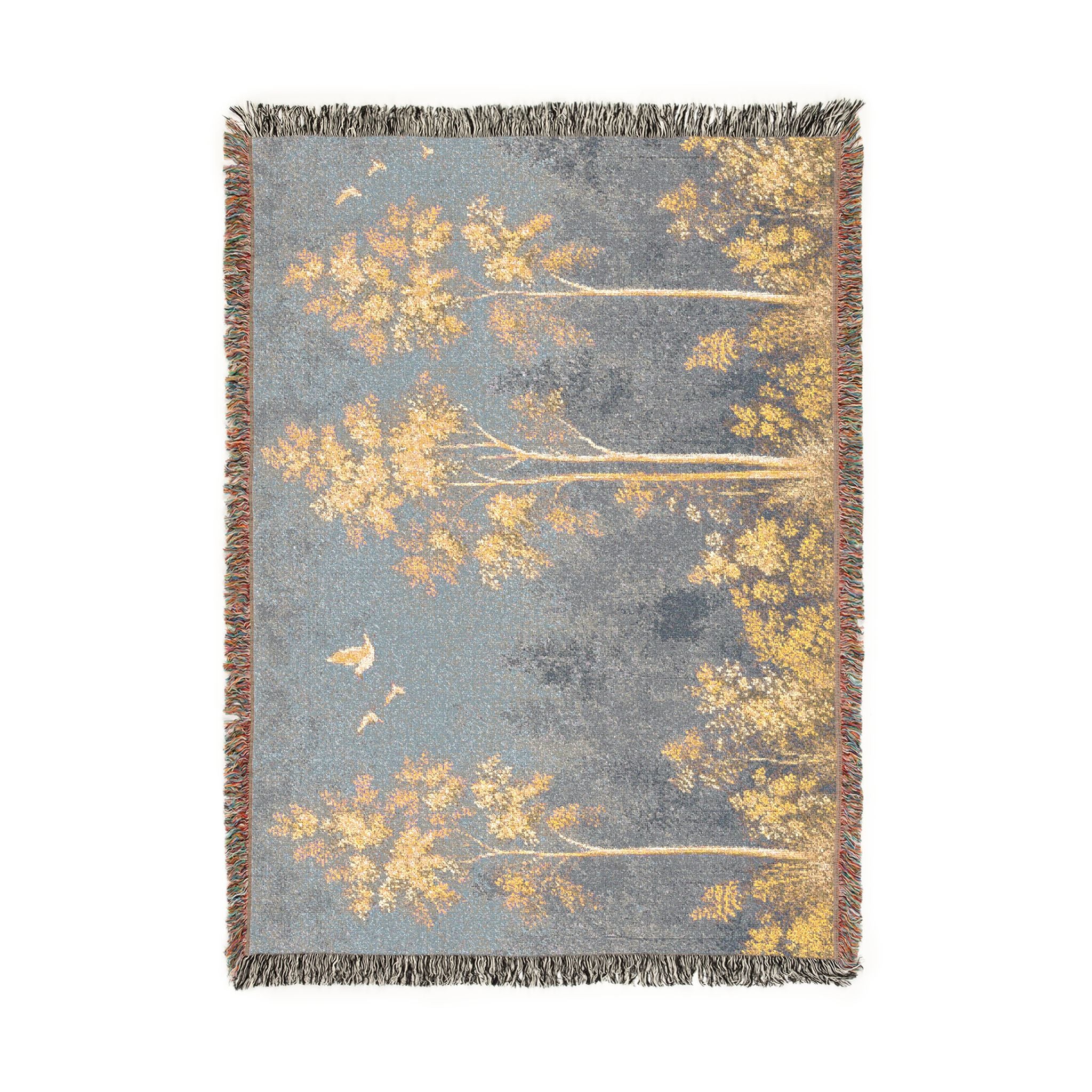 Forestline Woven Blanket | Scenic Tree Tapestry Throw