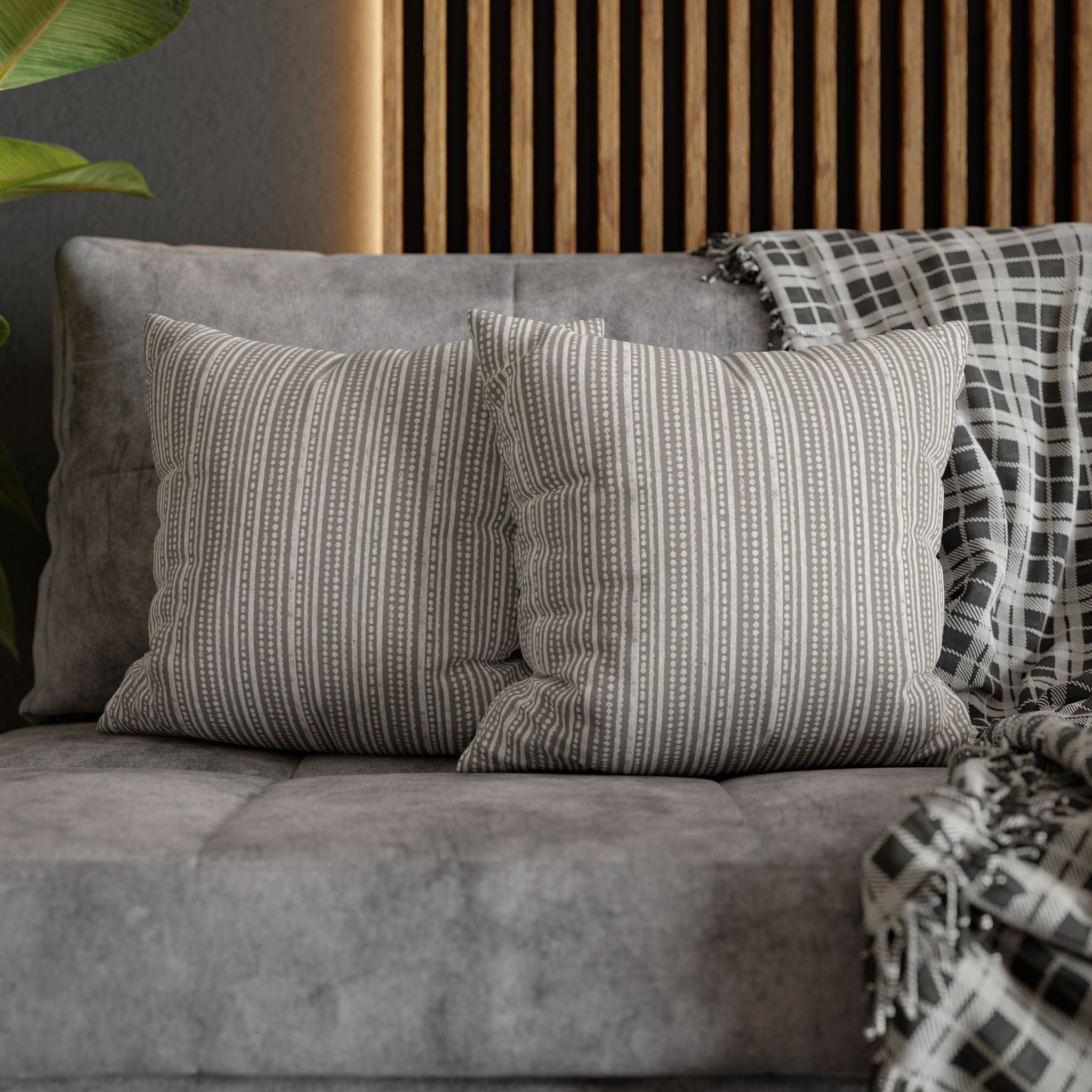 Rainfall Weave Mist  | Square Pillowcase