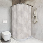 Feather Pattern Shower Curtain | Soft Neutral Bathroom Decor