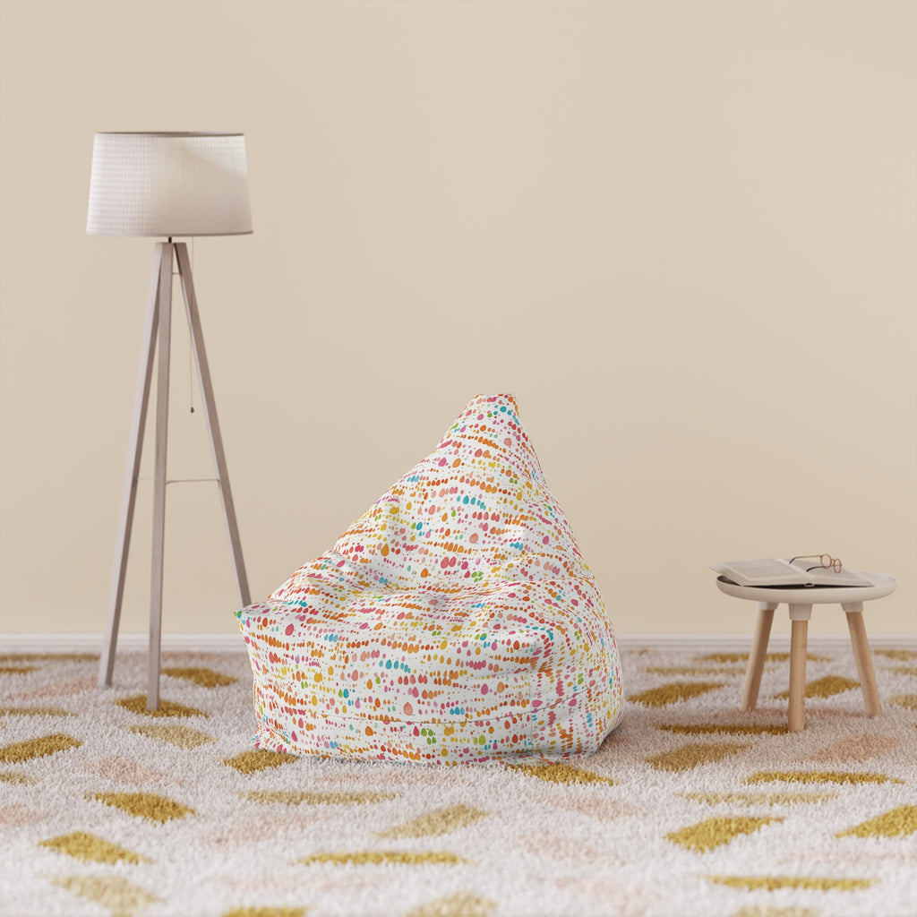 Colorful Confetti Dot Pattern Bean Bag Chair Cover | Kids Playroom Decor