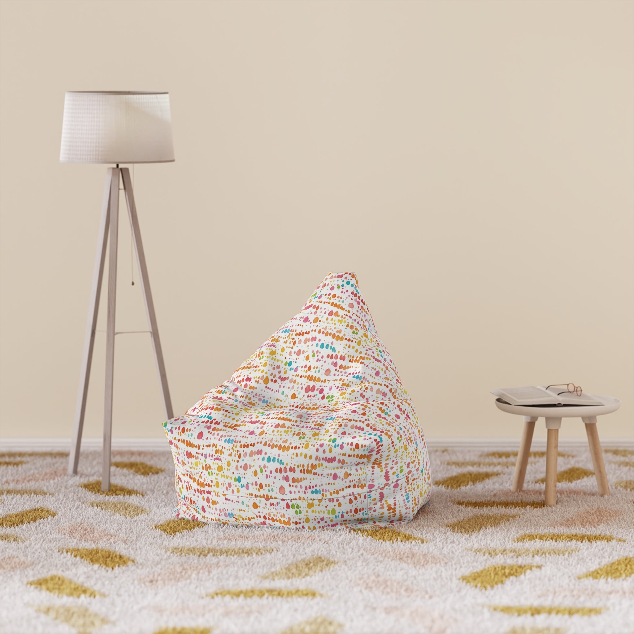 Colorful Confetti Dot Pattern Bean Bag Chair Cover | Kids Playroom Decor