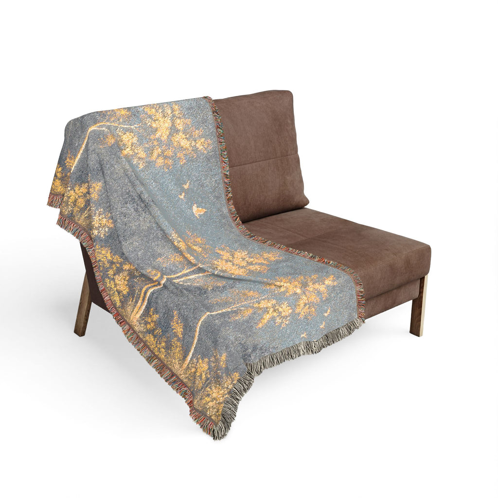 Forestline Woven Blanket | Scenic Tree Tapestry Throw