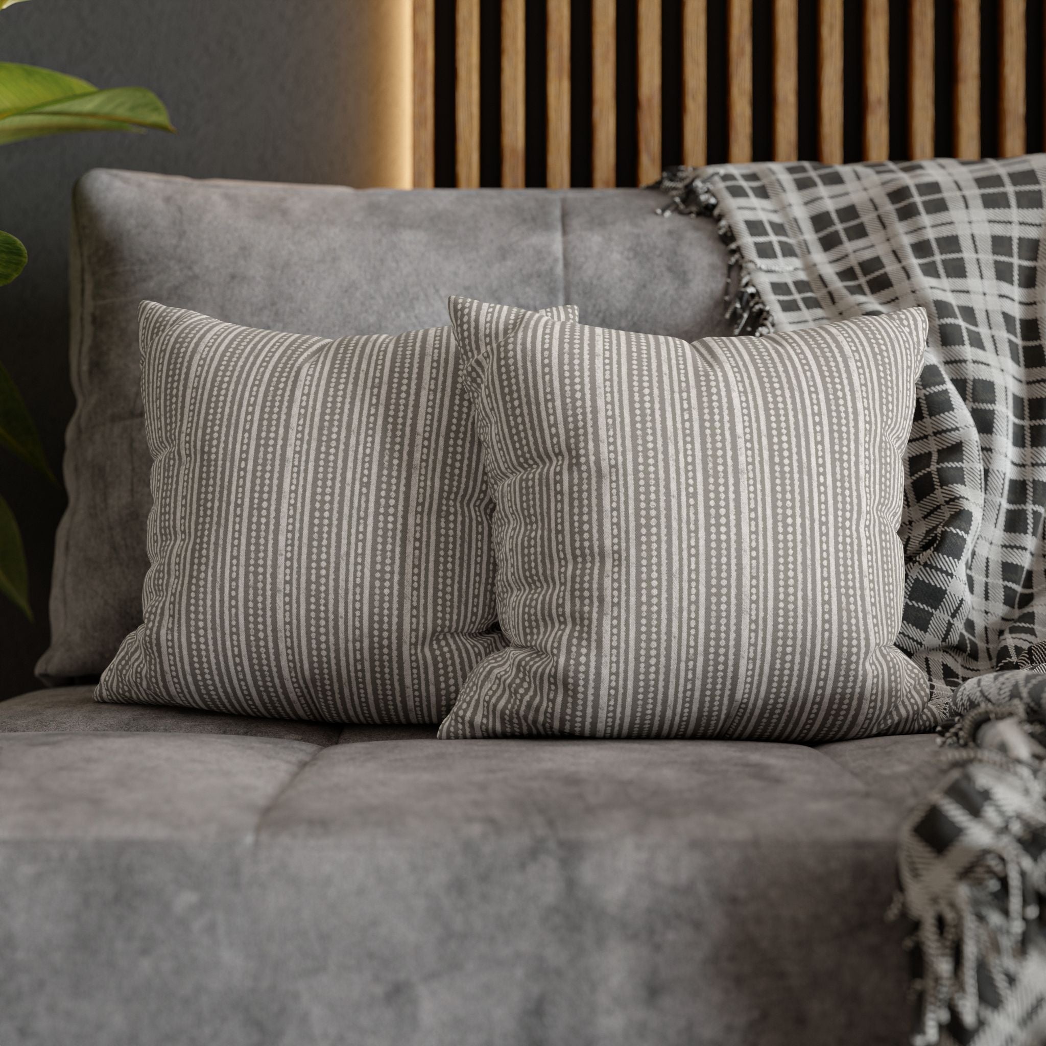 Rainfall Weave Mist  | Square Pillowcase