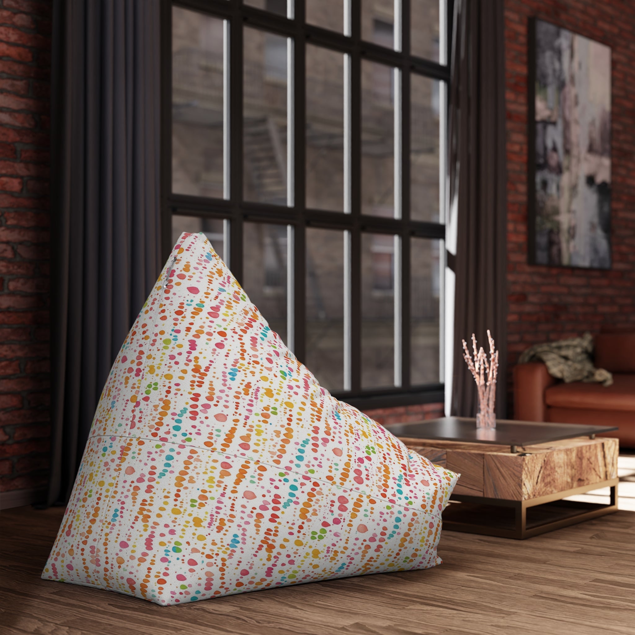 Colorful Confetti Dot Pattern Bean Bag Chair Cover | Kids Playroom Decor