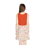 ConfettiDrops Pattern Girls Sundress | Sleeveless AOP Skater Dress