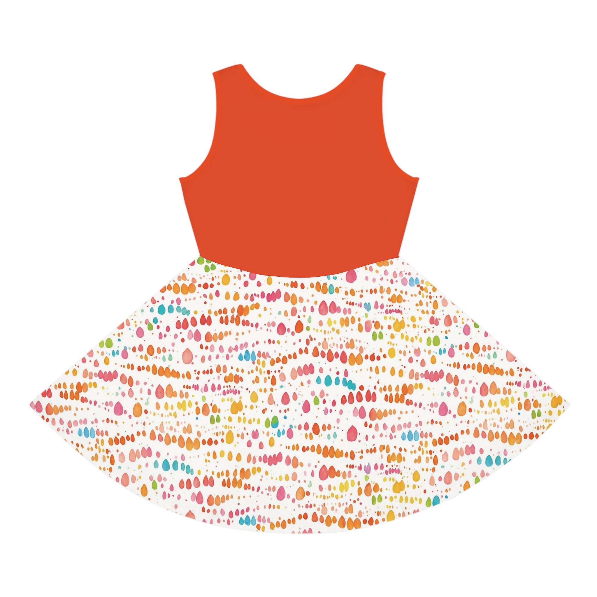 ConfettiDrops Pattern Girls Sundress | Sleeveless AOP Skater Dress