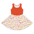 ConfettiDrops Pattern Girls Sundress | Sleeveless AOP Skater Dress