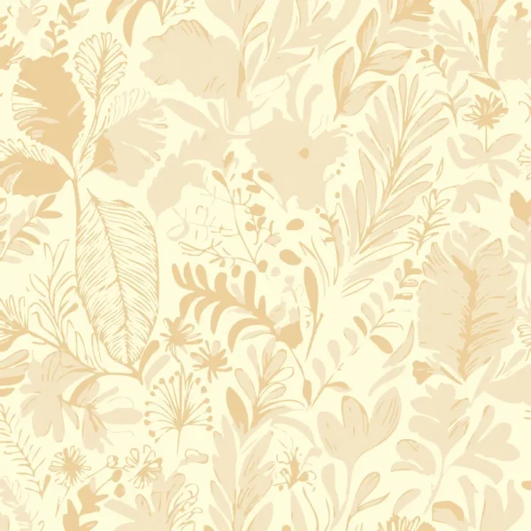 denlace botanical pattern in Sunlit Almond color
