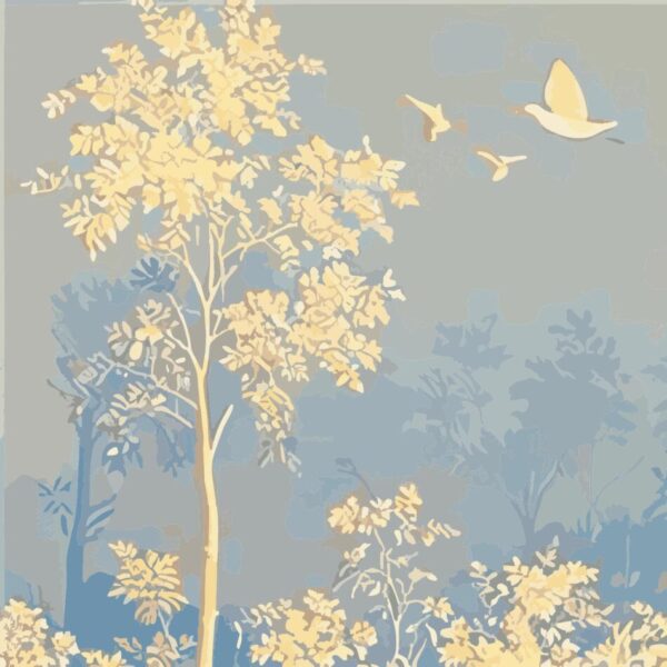 The tranquil Forestline pattern in the soft, misty Dawn colorway.